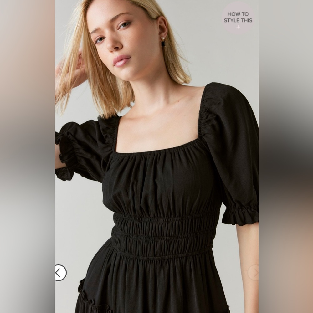 Francesca's NWT Hallie Tiered Mini Dress - Black - Picture 3 of 4